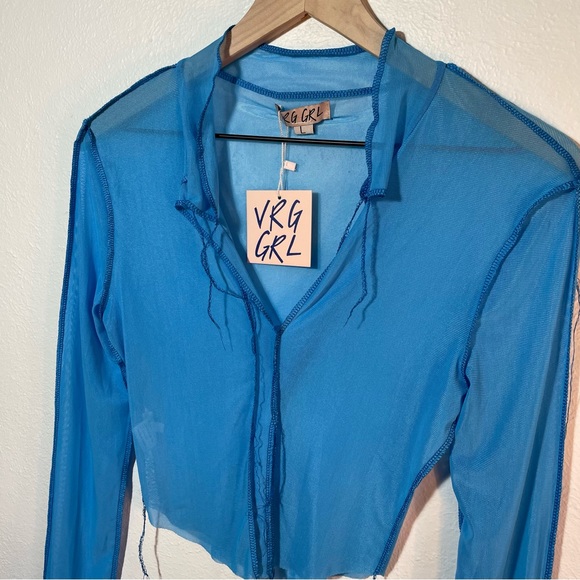 🪼 VRG GRL Go Bold Mesh Top size L NWT - Picture 2 of 6